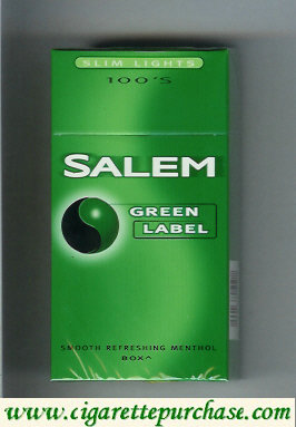 Salem Green Label Slim Lights 100s cigarettes hard box